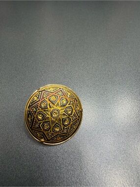 Vintage Damascene Brooch #7DA